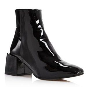 LOQ Lazaro Block Heel Bootie Black Patent Leather Size 39